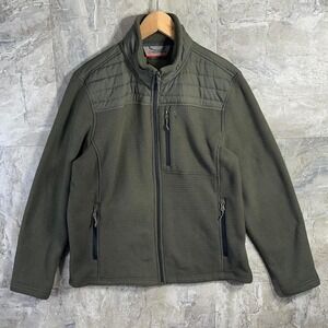 Mens Outdoors Preformance Jacket Free Country Green Zip Front Jacket Size Large